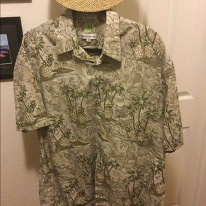 Pierre Cardin Brown tan Hawaiian shirt